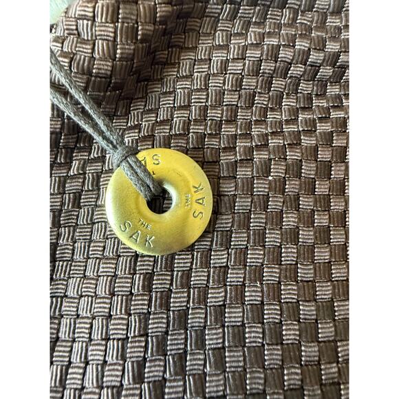 The Sak Brown Woven Shoulder Bag Medium Purse Viscose Blend 13x10x1in Zip Top - Picture 3 of 7